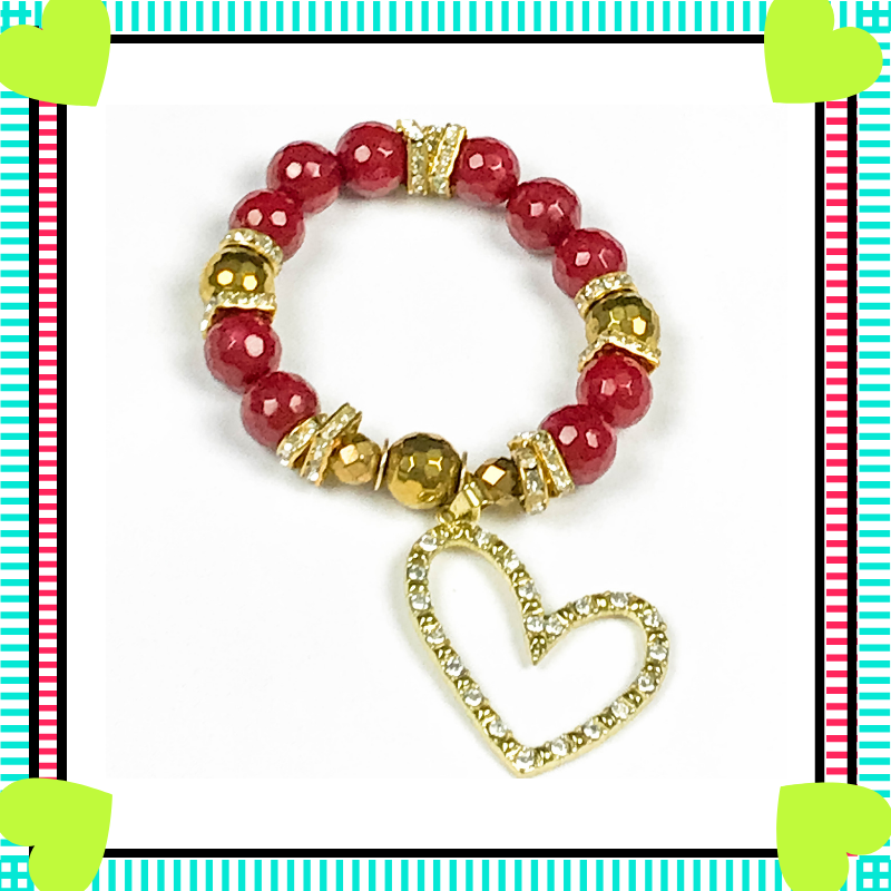 "Red Love In Bling" Bracelet